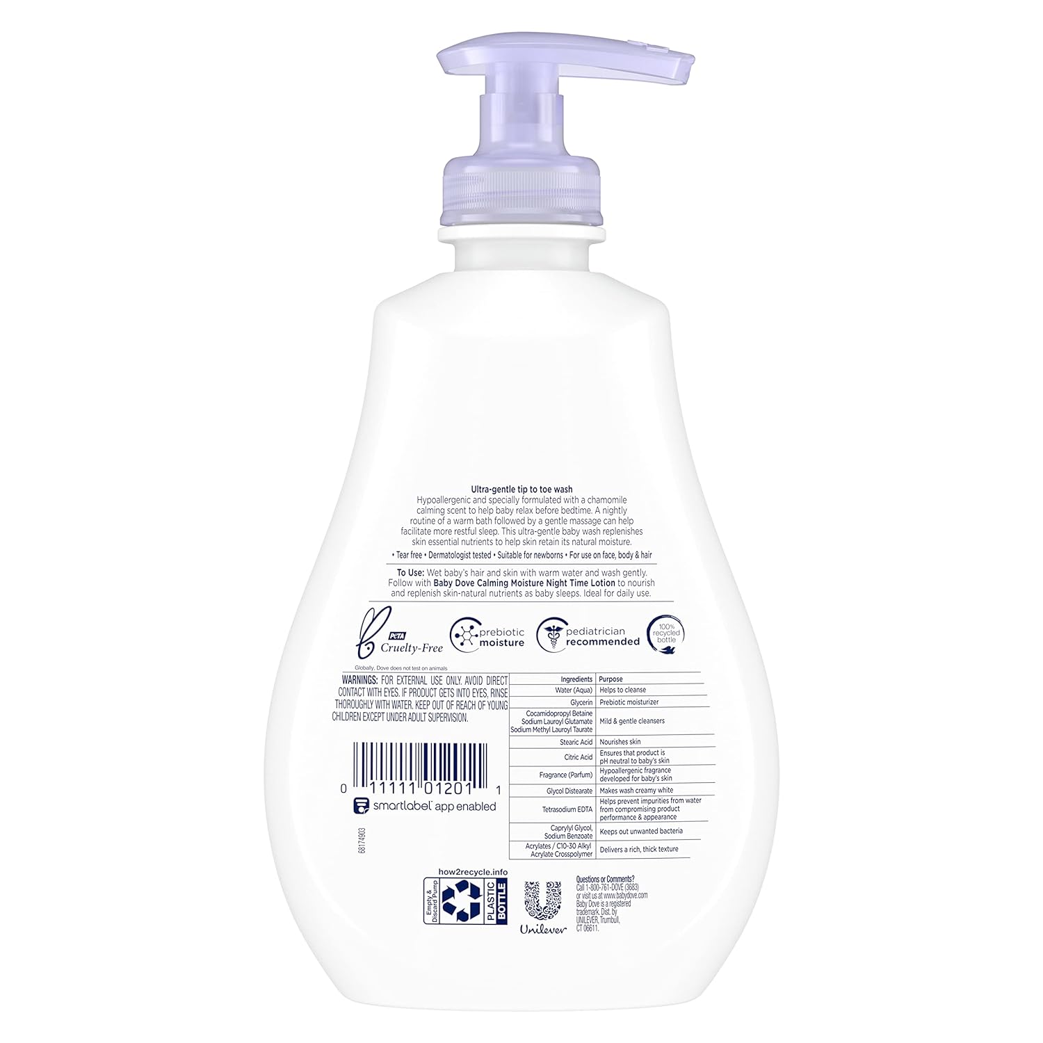 Baby Dove Sensitive Skin Care Baby Wash Calming Moisture For a Calming Baby Bath Wash Hypoallergenic and Tear-Free, Washes Away Bacteria 13 oz - Image 2